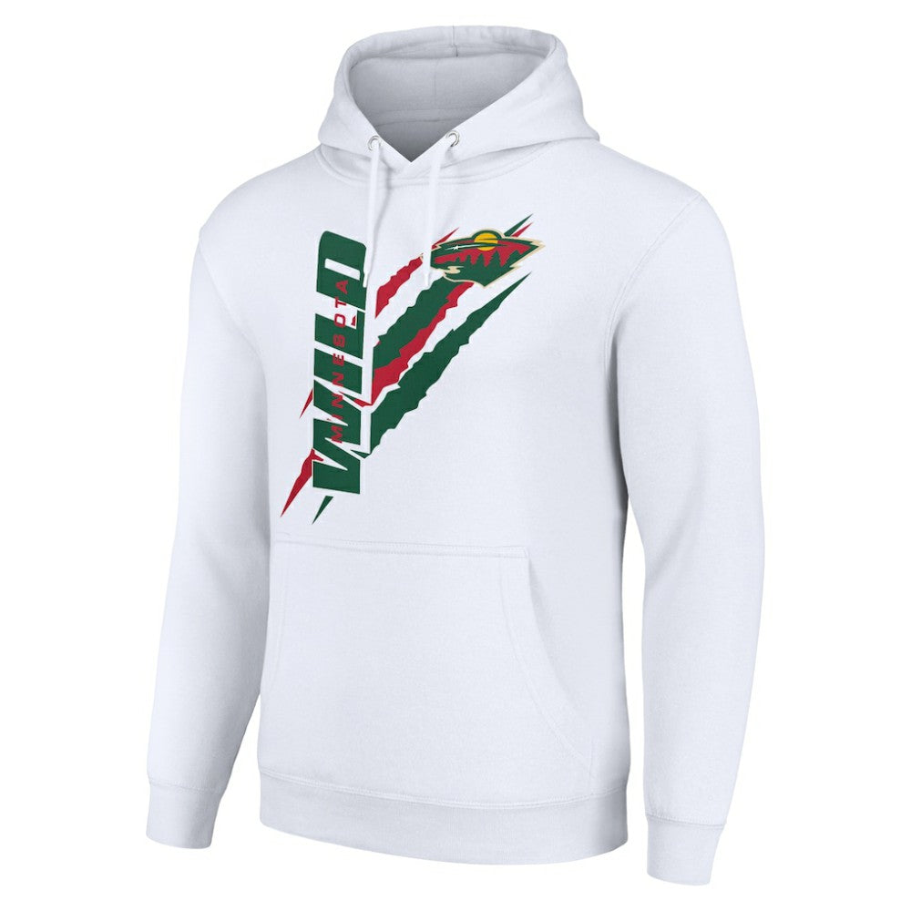 Minnesota Wild Starter Color Scratch Fleece Pullover Hoodie - White - NHL 201059187