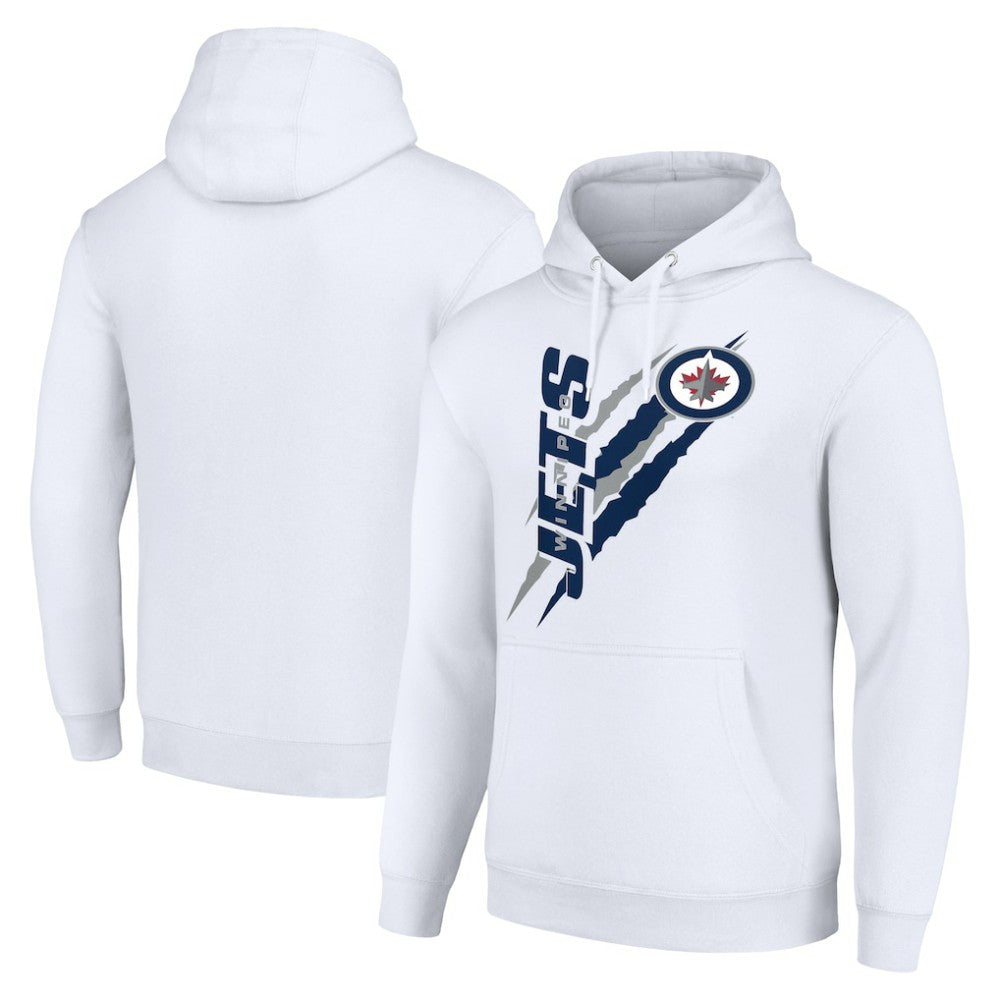 Winnipeg Jets Starter Color Scratch Fleece Pullover Hoodie - White - NHL 201059194