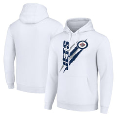 Winnipeg Jets Starter Color Scratch Fleece Pullover Hoodie - White - NHL 201059194