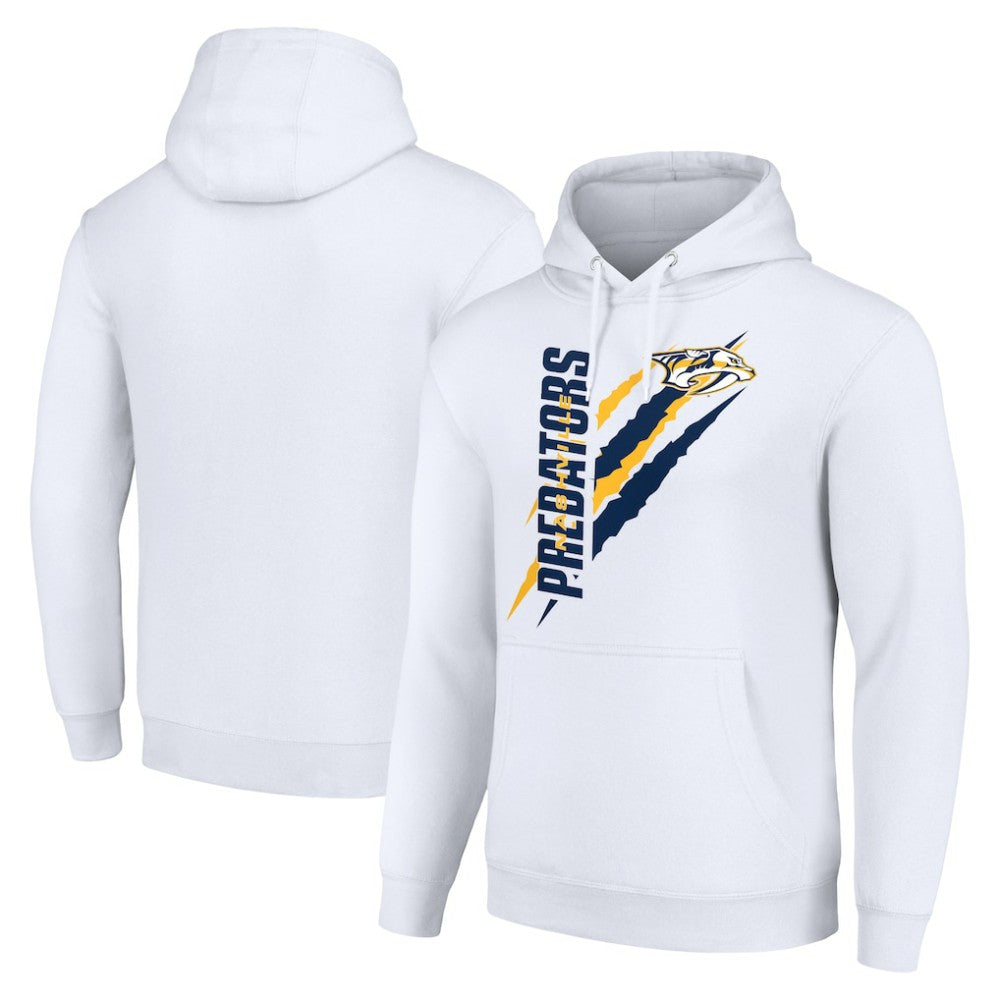 Nashville Predators Starter Color Scratch Fleece Pullover Hoodie - White - NHL 201059195
