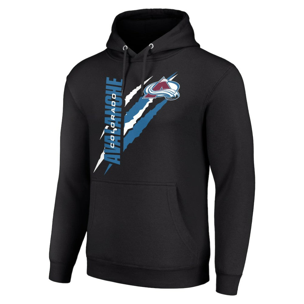 Colorado Avalanche Starter Color Scratch Fleece Pullover Hoodie - Black - NHL 201059205
