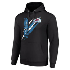 Colorado Avalanche Starter Color Scratch Fleece Pullover Hoodie - Black - NHL 201059205