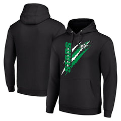 Dallas Stars Starter Color Scratch Fleece Pullover Hoodie - Black - NHL 201059206