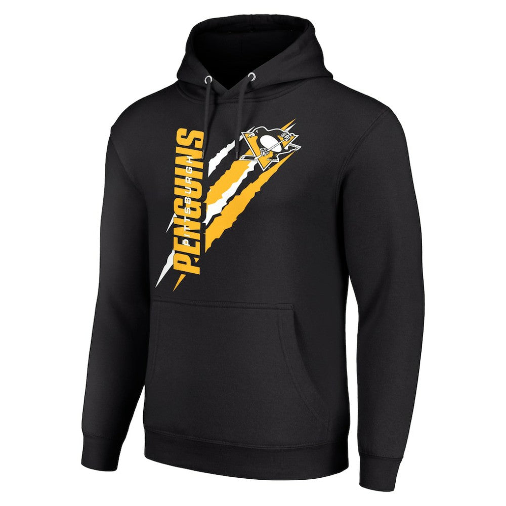 Pittsburgh Penguins Starter Color Scratch Fleece Pullover Hoodie - Black - NHL 201059209