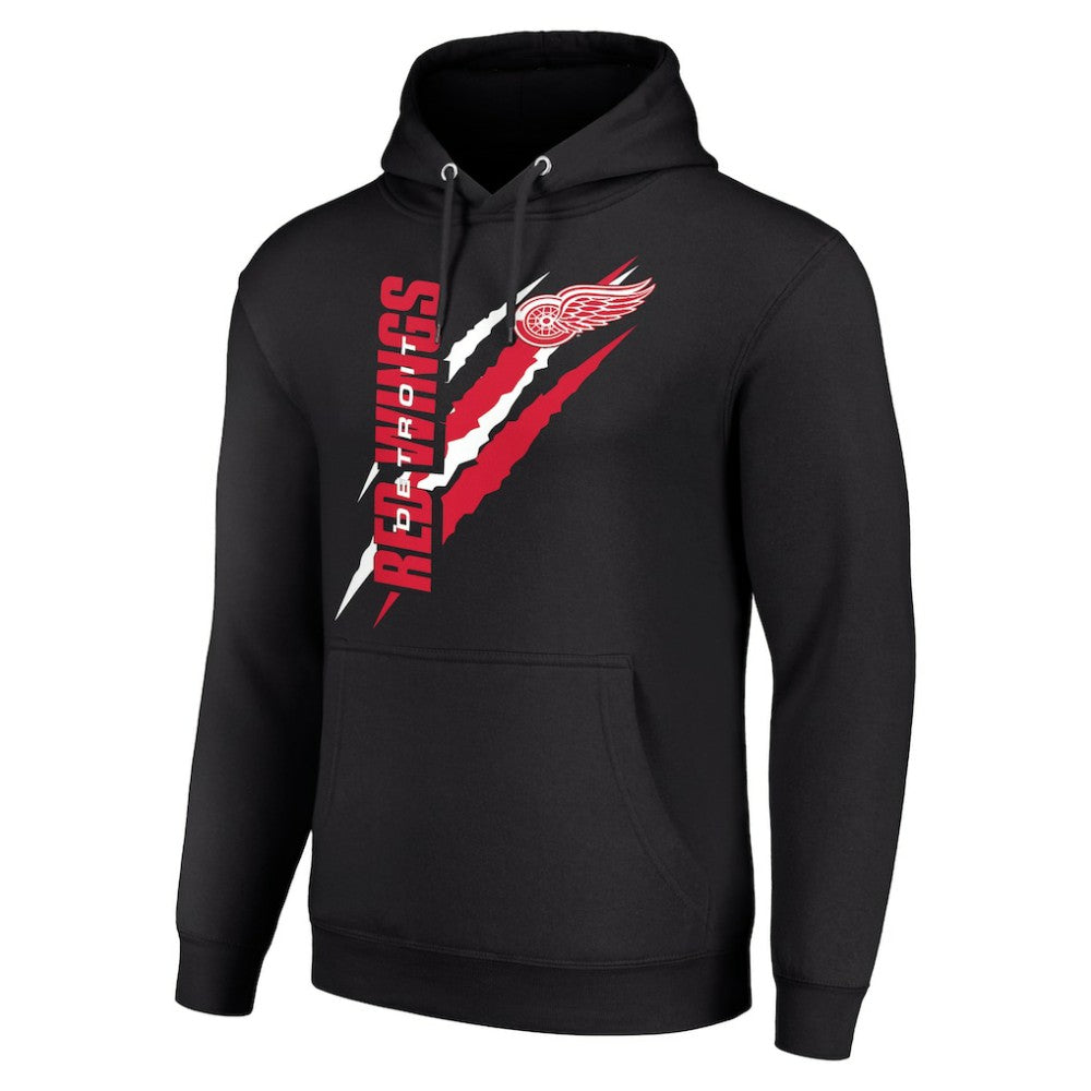 Detroit Red Wings Starter Color Scratch Fleece Pullover Hoodie - Black - NHL 201059211