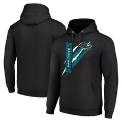 San Jose Sharks Starter Color Scratch Fleece Pullover Hoodie - Black - NHL 201059216