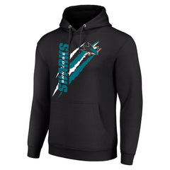 San Jose Sharks Starter Color Scratch Fleece Pullover Hoodie - Black - NHL 201059216