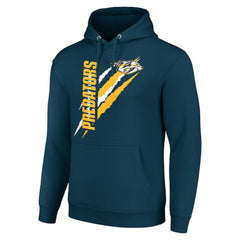 Nashville Predators Starter Color Scratch Fleece Pullover Hoodie - Blue - NHL 201059226