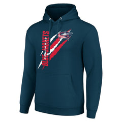 Columbus Blue Jackets Starter Color Scratch Fleece Pullover Hoodie - Blue - NHL 201059227