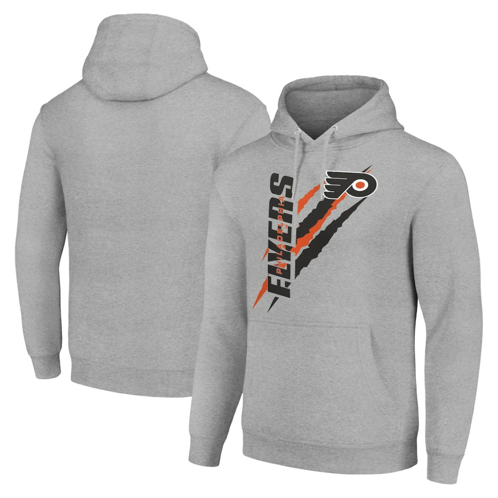 Philadelphia Flyers Starter Color Scratch Fleece Pullover Hoodie - Heather Gray - NHL 201059231