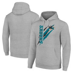 San Jose Sharks Starter Color Scratch Fleece Pullover Hoodie - Heather Gray - NHL 201059236