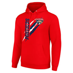 Florida Panthers Starter Color Scratch Fleece Pullover Hoodie - Red - NHL 201059249