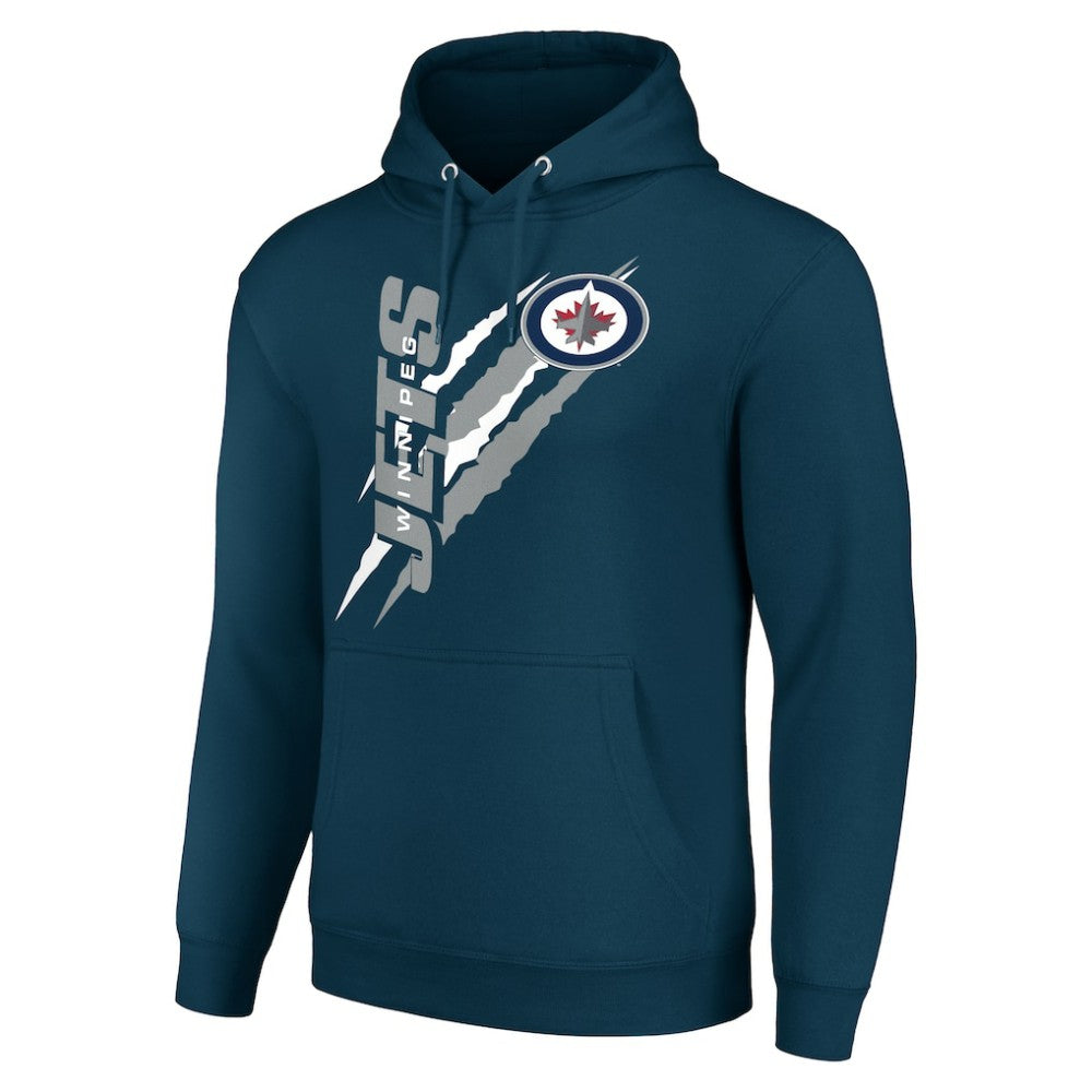 Winnipeg Jets Starter Color Scratch Fleece Pullover Hoodie - Blue - NHL 201059250
