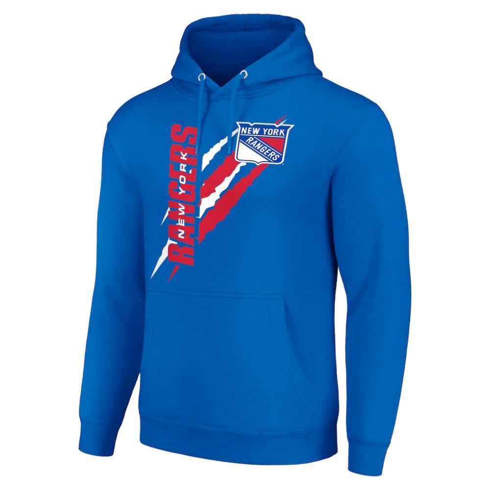 New York Rangers Starter Color Scratch Fleece Pullover Hoodie - Royal - NHL 201059261