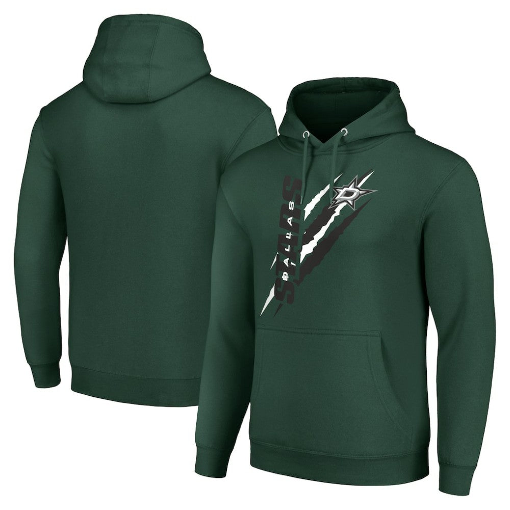 Dallas Stars Starter Color Scratch Fleece Pullover Hoodie - Green - NHL 201059268
