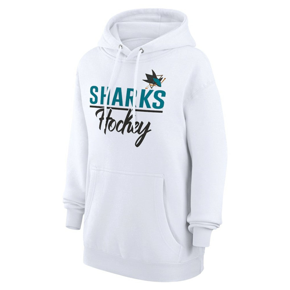 San Jose Sharks G-III 4Her by Carl Banks Women's Team Fleece Pullover Hoodie - White - NHL 201059291