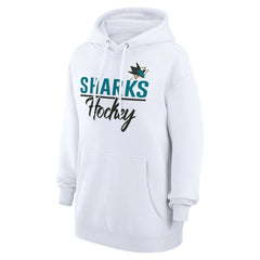 San Jose Sharks G-III 4Her by Carl Banks Women's Team Fleece Pullover Hoodie - White - NHL 201059291