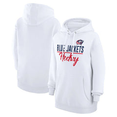 Columbus Blue Jackets G-III 4Her by Carl Banks Women's Team Fleece Pullover Hoodie - White - NHL 201059301