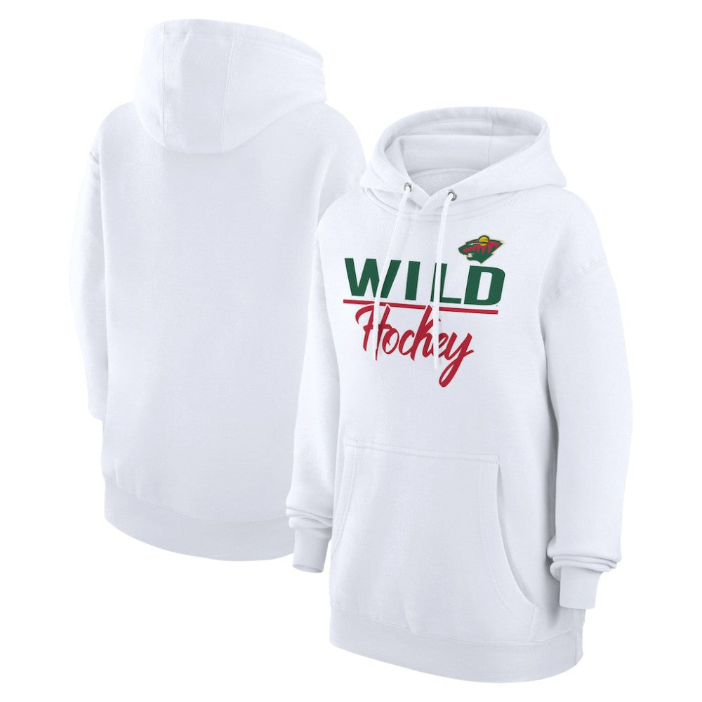 Minnesota Wild G-III 4Her by Carl Banks Women's Team Fleece Pullover Hoodie - White - NHL 201059315