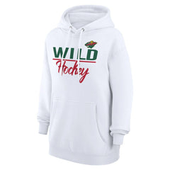 Minnesota Wild G-III 4Her by Carl Banks Women's Team Fleece Pullover Hoodie - White - NHL 201059315