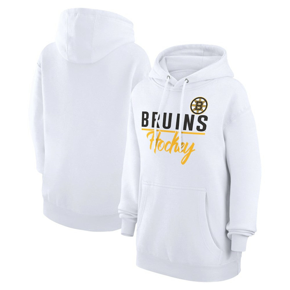 Boston Bruins G-III 4Her by Carl Banks Women's Team Fleece Pullover Hoodie - White - NHL 201059332