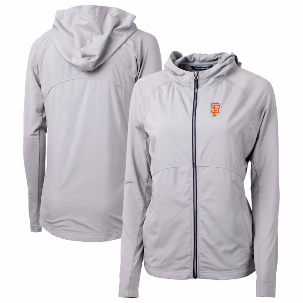 San Francisco Giants Cutter & Buck Women's City Connect Adapt Eco Knit Hybrid Recycled Full-Zip Hoodie - Gray - MLB on Sale