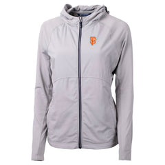 San Francisco Giants Cutter & Buck Women's City Connect Adapt Eco Knit Hybrid Recycled Full-Zip Hoodie - Gray - MLB on Sale