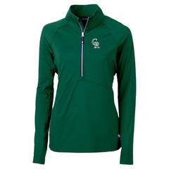 Colorado Rockies Cutter & Buck Women's City Connect Adapt Eco Knit Recycled Half-Zip Pullover Top - Hunter Green - MLB Discount