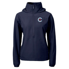 Chicago Cubs Cutter & Buck Women's City Connect Charter Eco Recycled Half-Zip Anorak Jacket - Navy - MLB Lifestyle