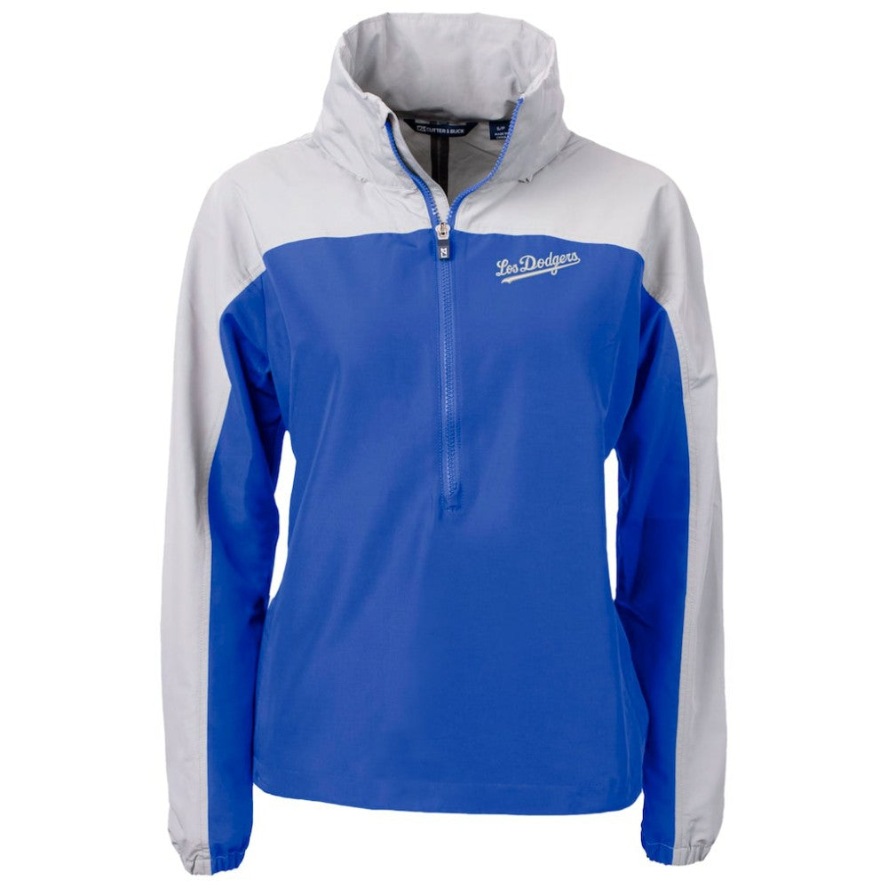 Los Angeles Dodgers Cutter & Buck Women's City Connect Charter Eco Recycled Half-Zip Anorak Jacket - Royal - MLB Discount