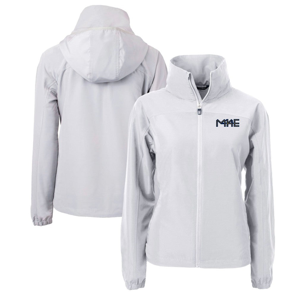 Milwaukee Brewers Cutter & Buck Women's City Connect Charter Eco Recycled Full-Zip Jacket - Gray - MLB Discount