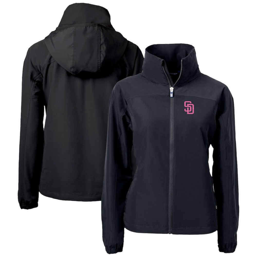 San Diego Padres Cutter & Buck Women's City Connect Charter Eco Recycled Full-Zip Jacket - Black - MLB Discount