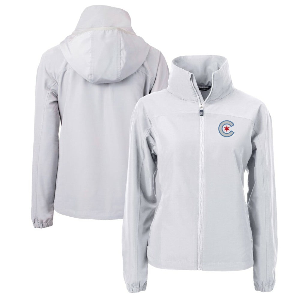 Chicago Cubs Cutter & Buck Women's City Connect Charter Eco Recycled Full-Zip Jacket - Gray - MLB on Sale