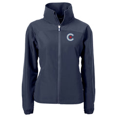 Chicago Cubs Cutter & Buck Women's City Connect Charter Eco Recycled Full-Zip Jacket - Navy - MLB Lifestyle
