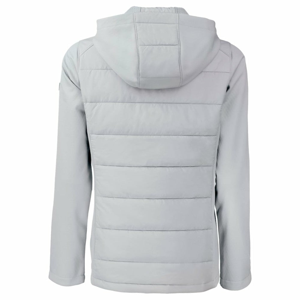 San Diego Padres Cutter & Buck Women's City Connect Evoke Hybrid Eco Softshell Recycled Full-Zip Hoodie Jacket - Gray - MLB Sale