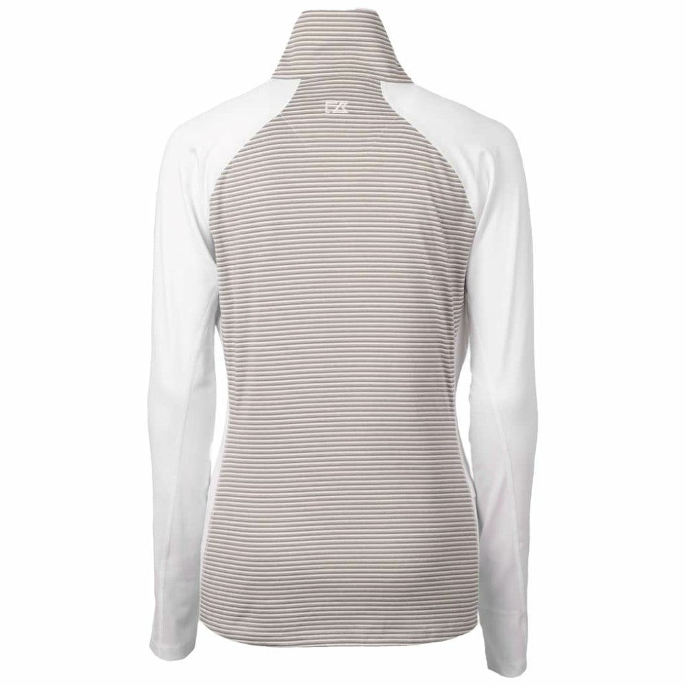 Houston Astros Cutter & Buck Women's City Connect Forge Tonal Stripe Stretch Half-Zip Pullover Top - White - MLB Lifestyle