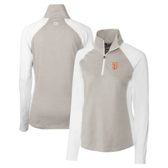 San Francisco Giants Cutter & Buck Women's City Connect Forge Tonal Stripe Stretch Half-Zip Pullover Top - White - MLB Online