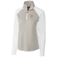 San Francisco Giants Cutter & Buck Women's City Connect Forge Tonal Stripe Stretch Half-Zip Pullover Top - White - MLB Online