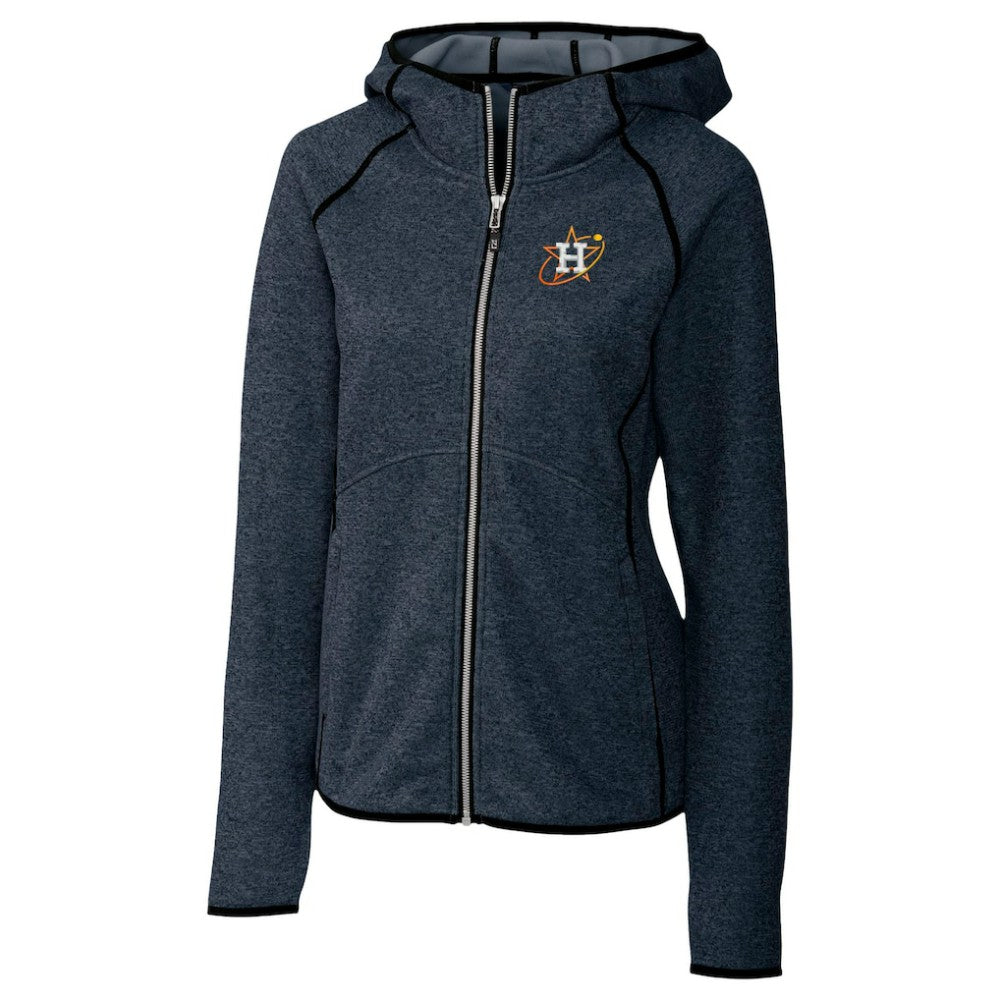Houston Astros Cutter & Buck Women's City Connect Mainsail Full-Zip Hooded Jacket - Heather Navy - MLB on Sale