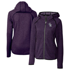 Colorado Rockies Cutter & Buck Women's City Connect Mainsail Full-Zip Hooded Jacket - Heather Purple - MLB Online