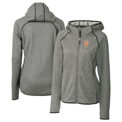 San Francisco Giants Cutter & Buck Women's City Connect Mainsail Full-Zip Hooded Jacket - Heather Gray - MLB Lifestyle