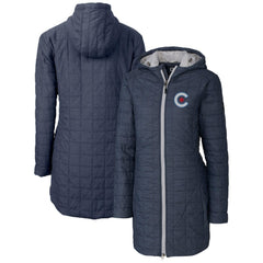 Chicago Cubs Cutter & Buck Women's City Connect Rainier PrimaLoft Eco Insulated Hooded Long Coat - Anthracite - MLB Online