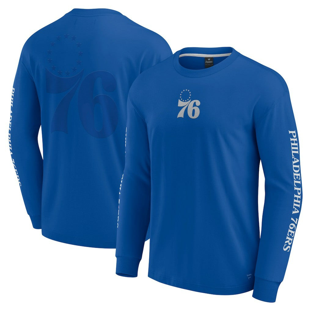 Philadelphia 76ers Elements Strive Long Sleeve T-Shirt  Royal | Fanatics Lifestyle