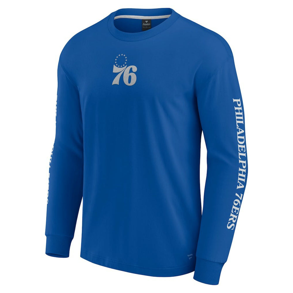 Philadelphia 76ers Elements Strive Long Sleeve T-Shirt  Royal | Fanatics Lifestyle