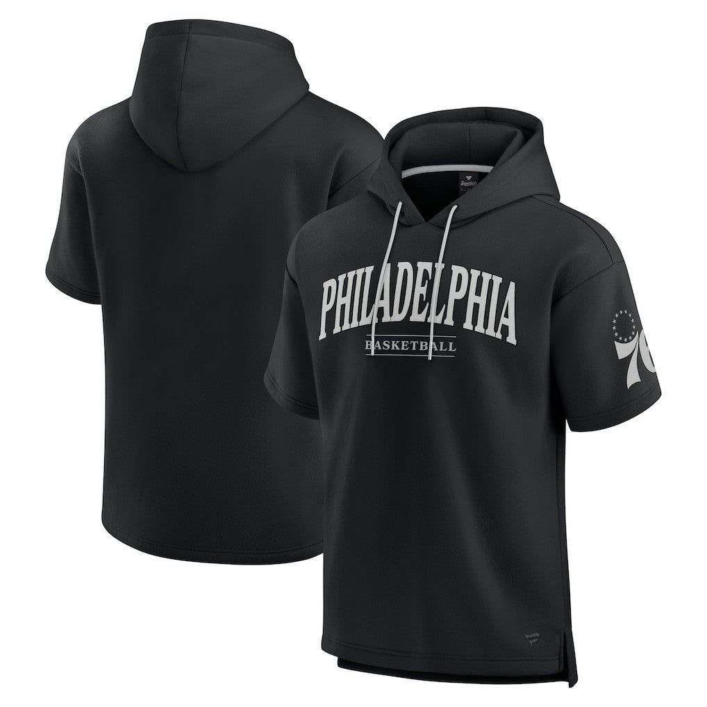 Philadelphia 76ers Elements Ready Short Sleeve Pullover Hoodie Black | Fanatics discount