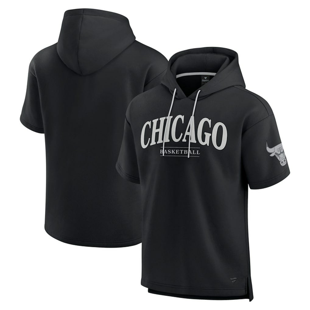 Chicago Bulls Elements Ready Short Sleeve Pullover Hoodie Black | Fanatics for sale