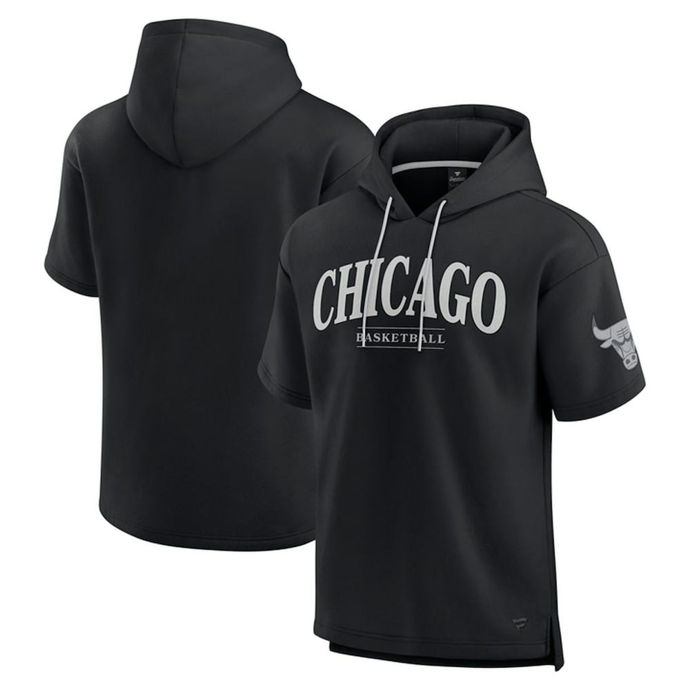 Chicago Bulls Elements Ready Short Sleeve Pullover Hoodie Black | Fanatics for sale