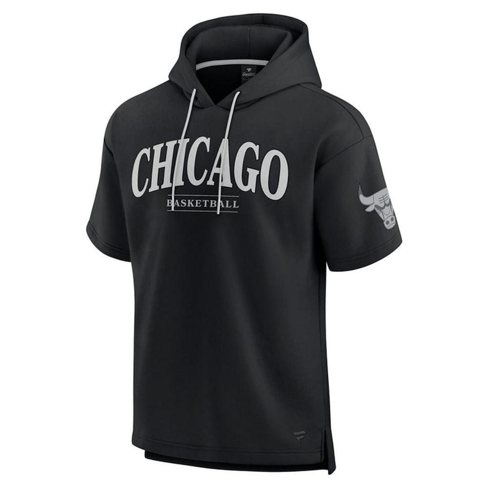 Chicago Bulls Elements Ready Short Sleeve Pullover Hoodie Black | Fanatics for sale