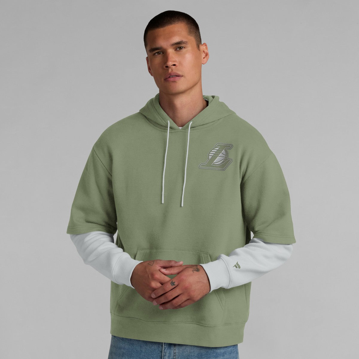 Los Angeles Lakers Elements Sleek Pullover Hoodie Olive | Fanatics online