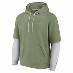 Milwaukee Bucks Elements Sleek Pullover Hoodie Olive | Fanatics Near Me